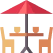 Family seating table icon