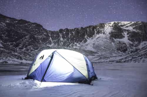 Camping on a Frozen Lake